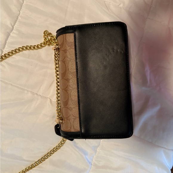 Coach Boutique Dark Brown and Tan with Gold Chain Purse - Picture 7 of 8